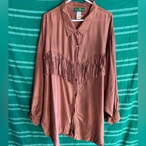 Silk fringe cowgirl blouse